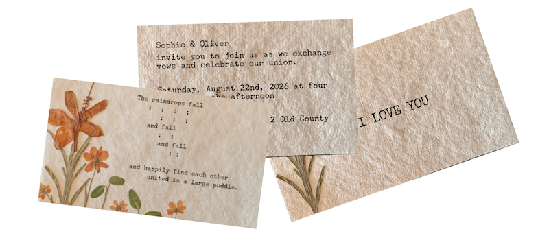 Sample vintage textured cards with floral designs